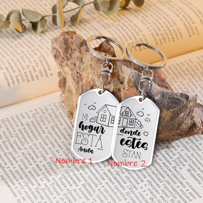 Llavero personalizado con 2 nombres para pareja unidad de llaveros-Jessemade ES