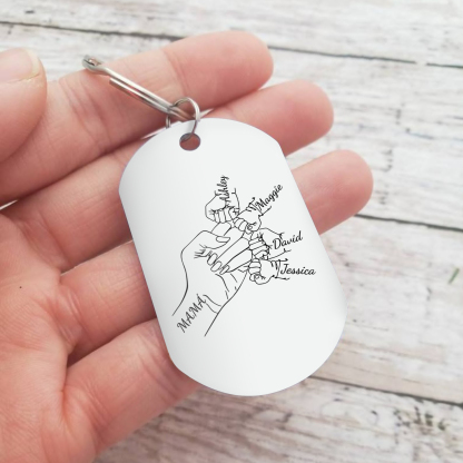 A mi mamá-Llavero 1-4 Nombres Personalizados "PUÑO CON PUÑO"-Jessemade ES