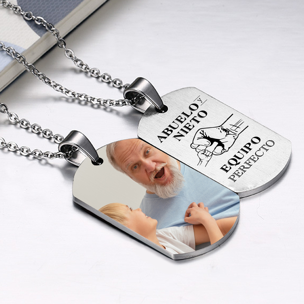 A MI ABUELO-Collar abuelo y nieto de placa personalizada con foto-Jessemade ES
