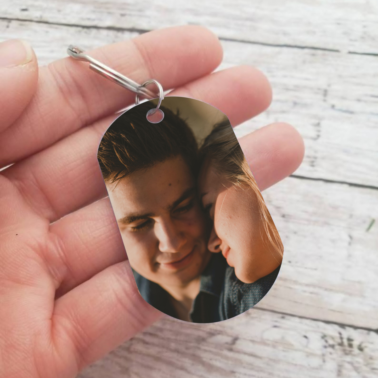 Llavero dedos cogidos personalizado con 2 nombres, texto, año y 1 foto para pareja-Jessemade ES