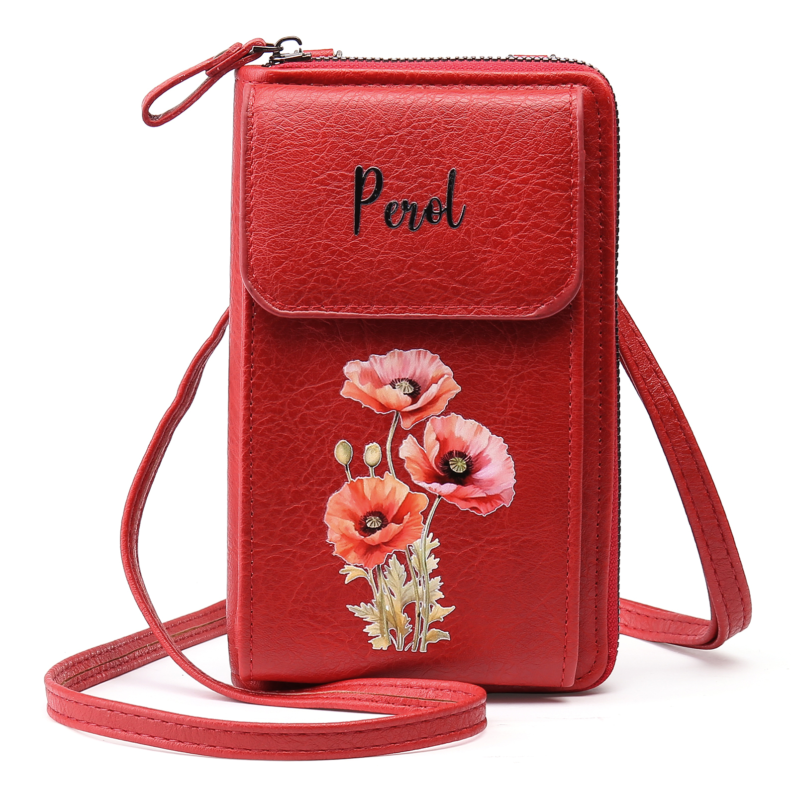 Cartera, billetera con 1 nombre y 1 flor de nacimiento personalizados monedero clásico para mujer-Jessemade ES