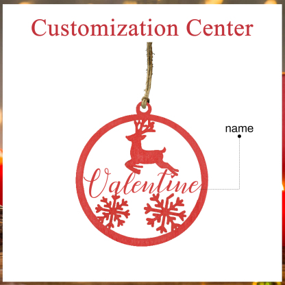 Navidad-Ornamento navideño con reno o cascabel con 1 nombre personalizado