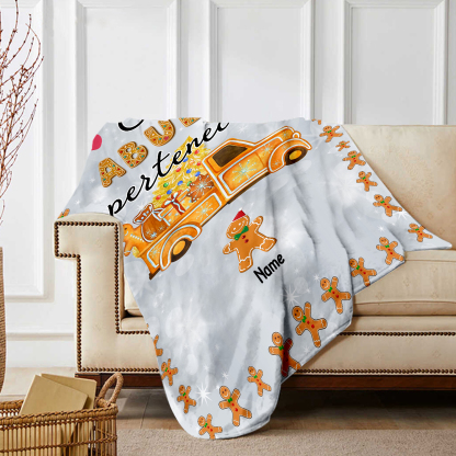 A mi abuela-Manta de buen calidad de Navidad hombre de jengibre personalizada con 1 nombre-Jessemade ES
