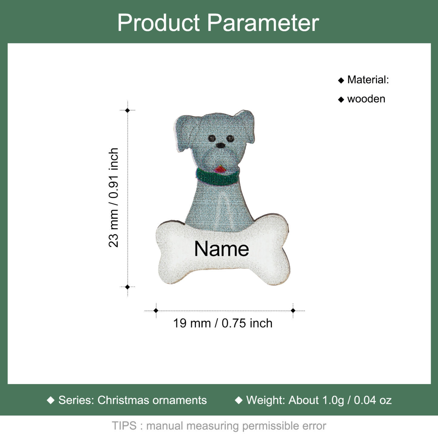 Ornamento pegado de mascota perro 1 nombre personalizado adorno de colgante Navidad