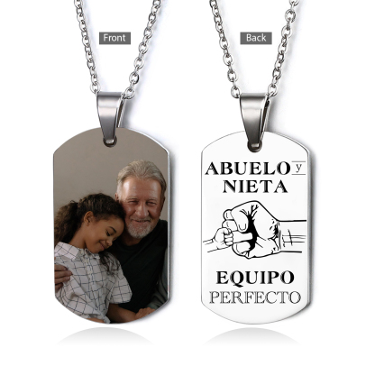 A MI ABUELO-Collar abuelo y nieta de placa personalizada con foto-Jessemade ES