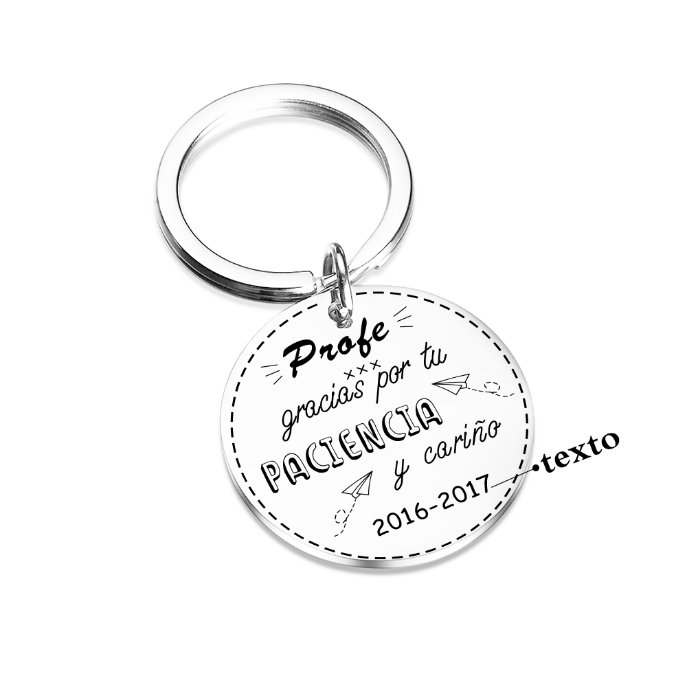 Llavero a profe gracias por tu paciencia y cariño con año personalizado-Jessemade ES