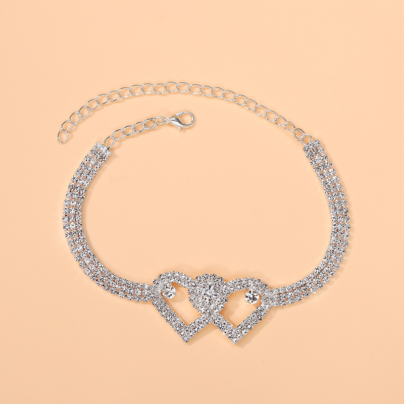 Pulsera de tobillo de corazón y corazón para mujer regalo de verano
