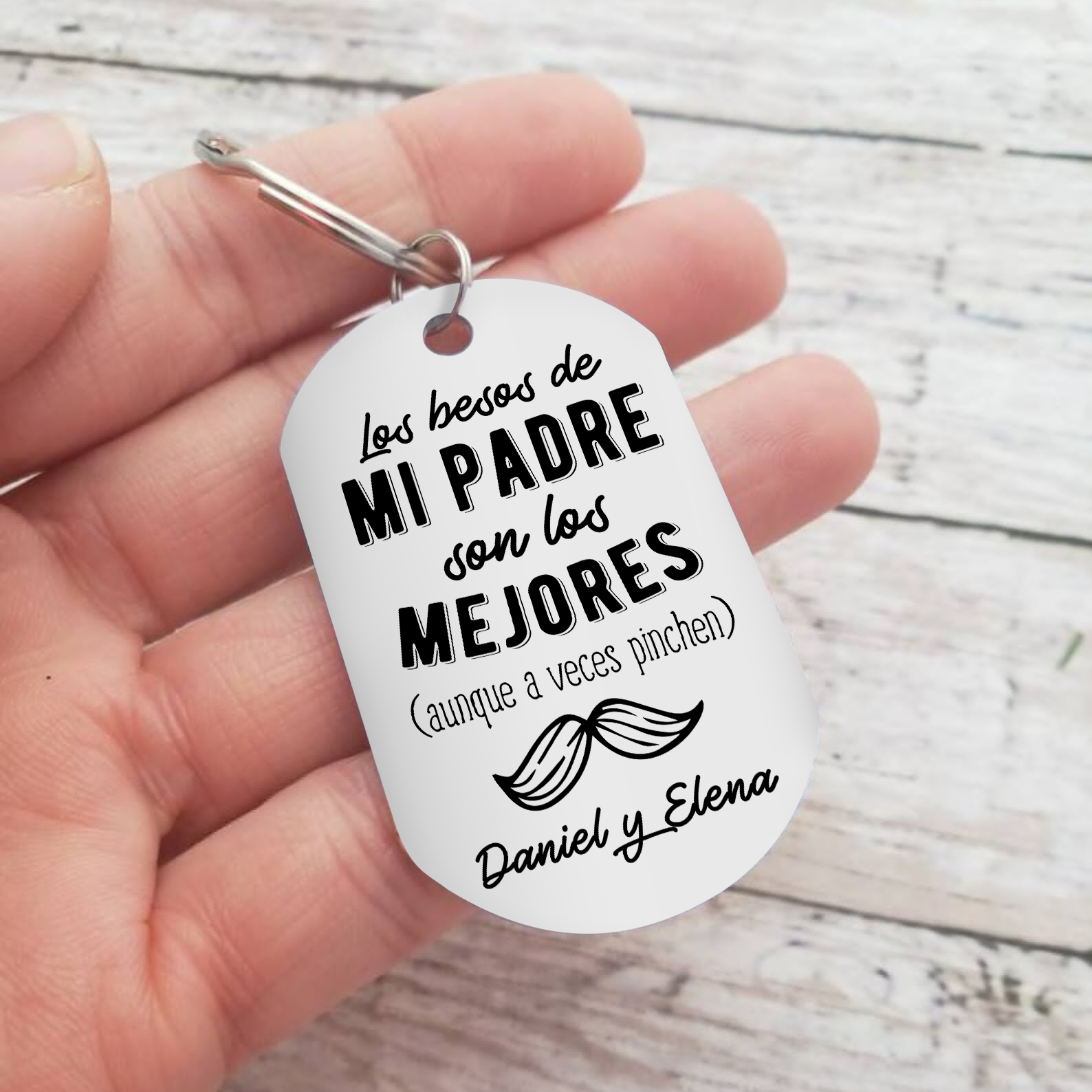 A mi papá-Llavero Personalizado LOS BESOS DE MI PADRE 1 Texto -Jessemade ES