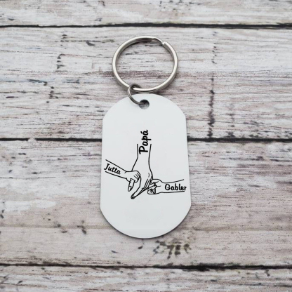 A mi papá-Llavero Personalizado MANOS COGIDAS 1-5 Nombres-Jessemade ES
