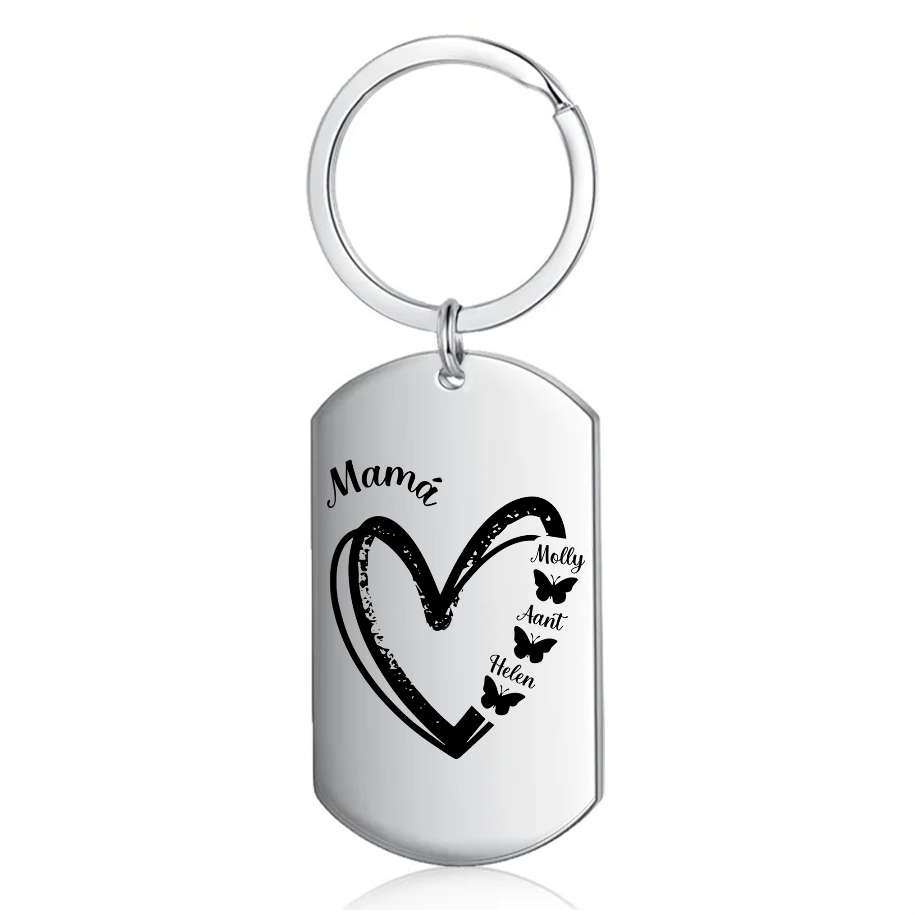 A mi mamá-Llavero 1-6 Nombres Personalizados CORAZÓN Y MARIPOSAS-Jessemade ES