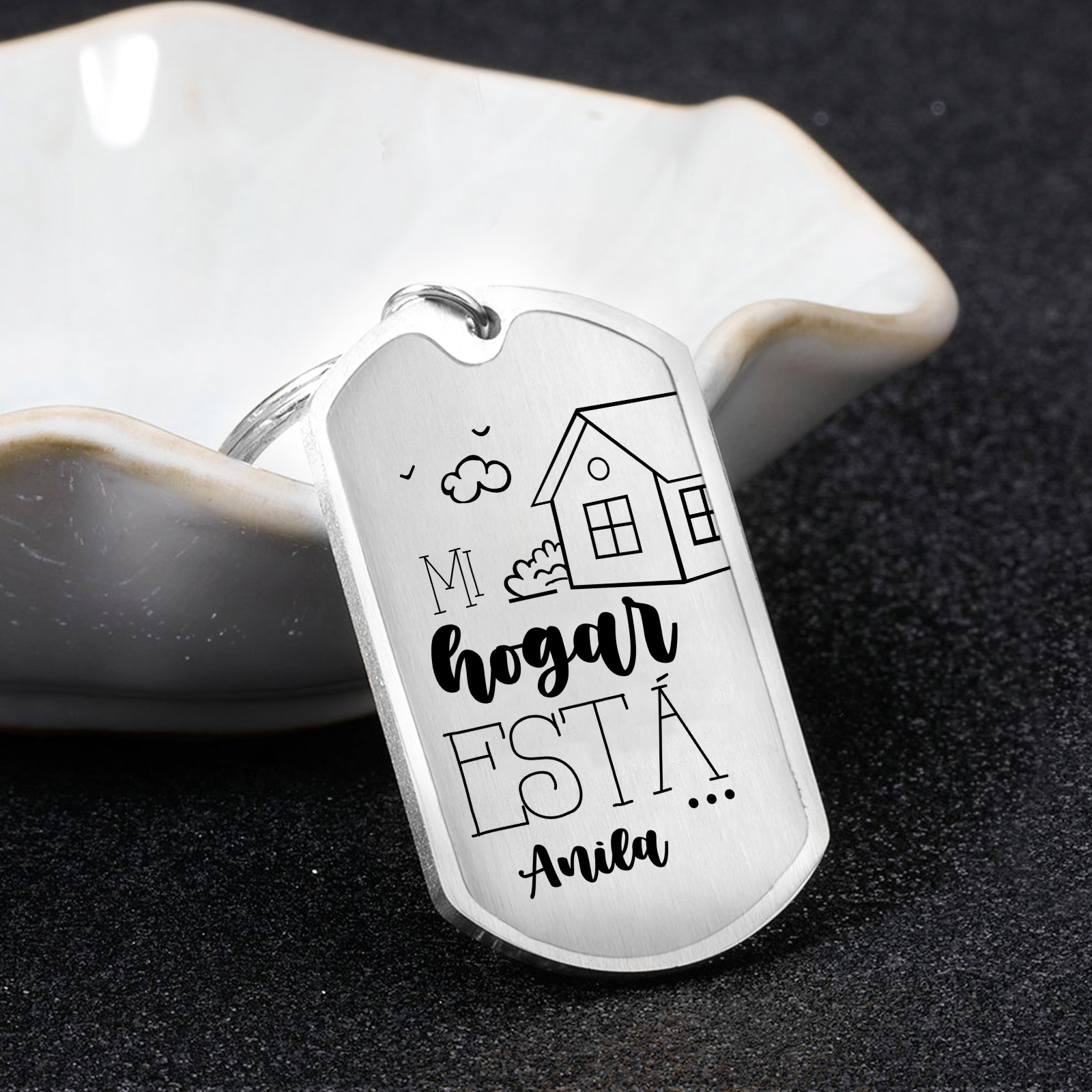 Llavero personalizado con 1 nombre para pareja unidad de llaveros-Jessemade ES