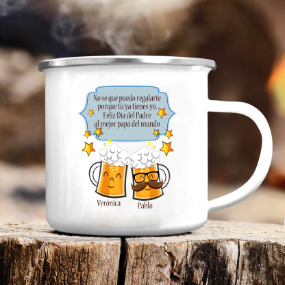 Taza para papá con 2 nombres personalizados-Jessemade ES