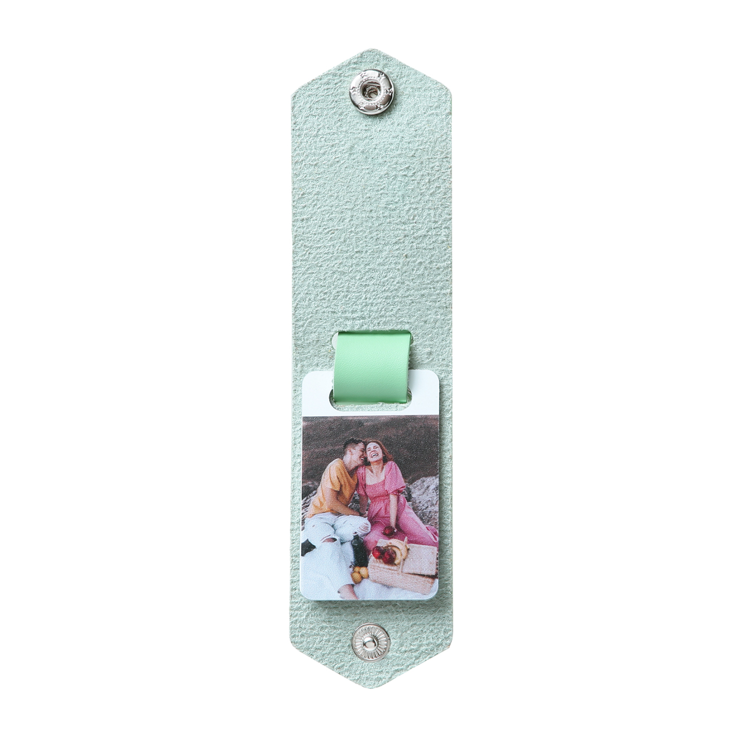 Llavero para pareja de cuero personalizado con texto y foto-Jessemade ES