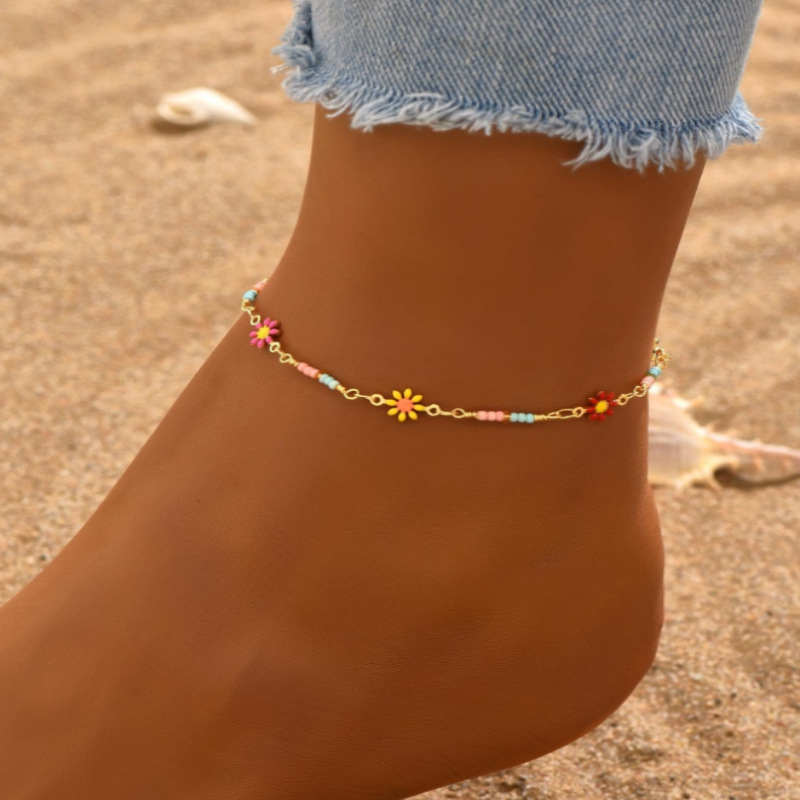 Pulsera de tobillo con perlas coloridas regalo de verano para mujer | Jessemade