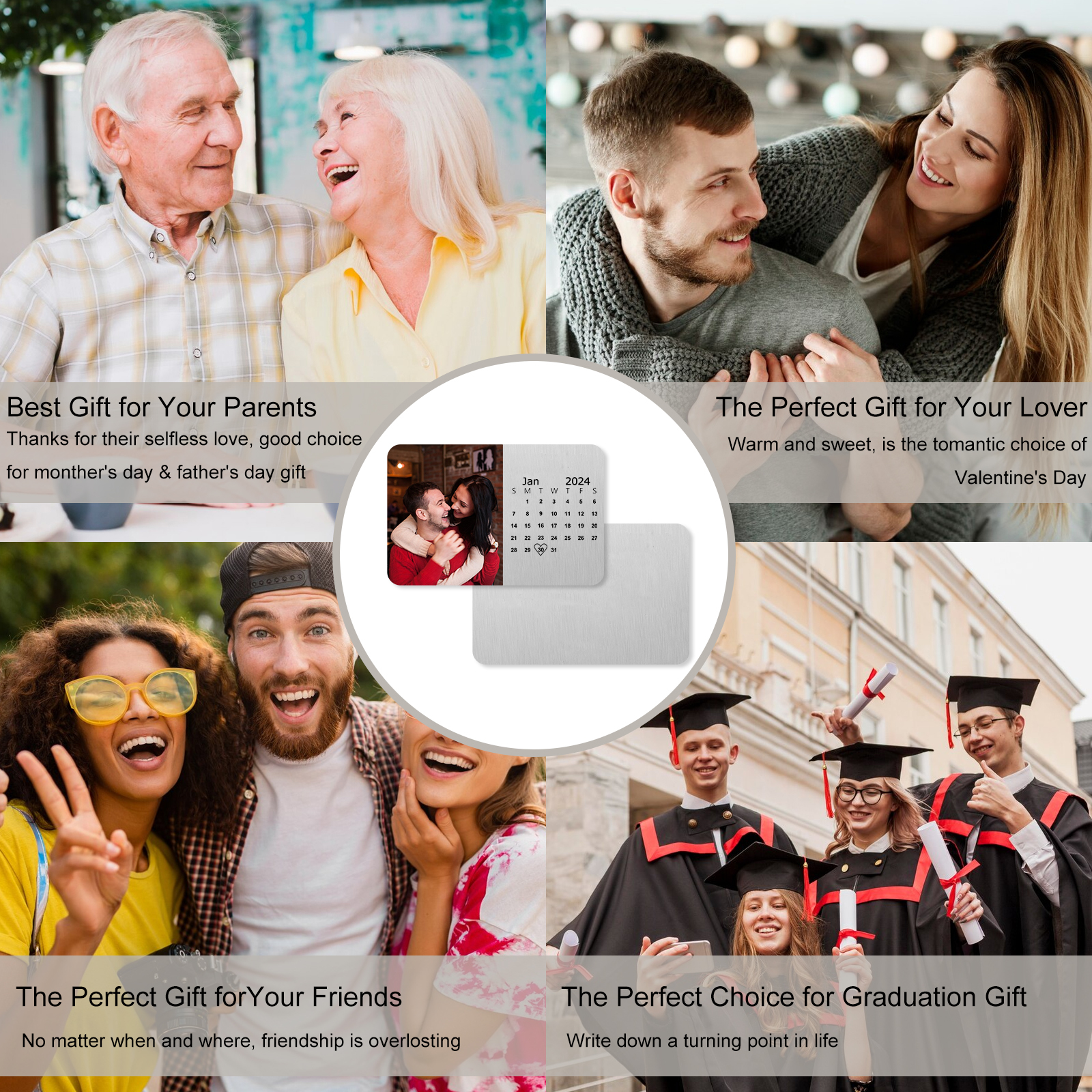 Tarjeta de cartera foto y calendario personalizados regalo para pareja San Valentín | Jessemade