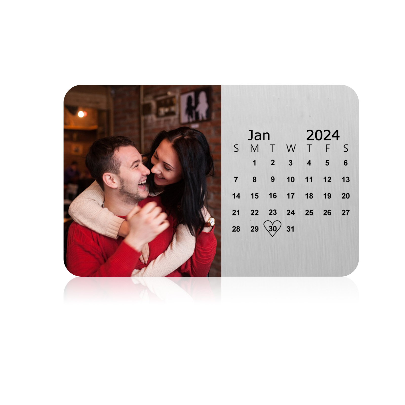 Tarjeta de cartera foto y calendario personalizados regalo para pareja San Valentín | Jessemade