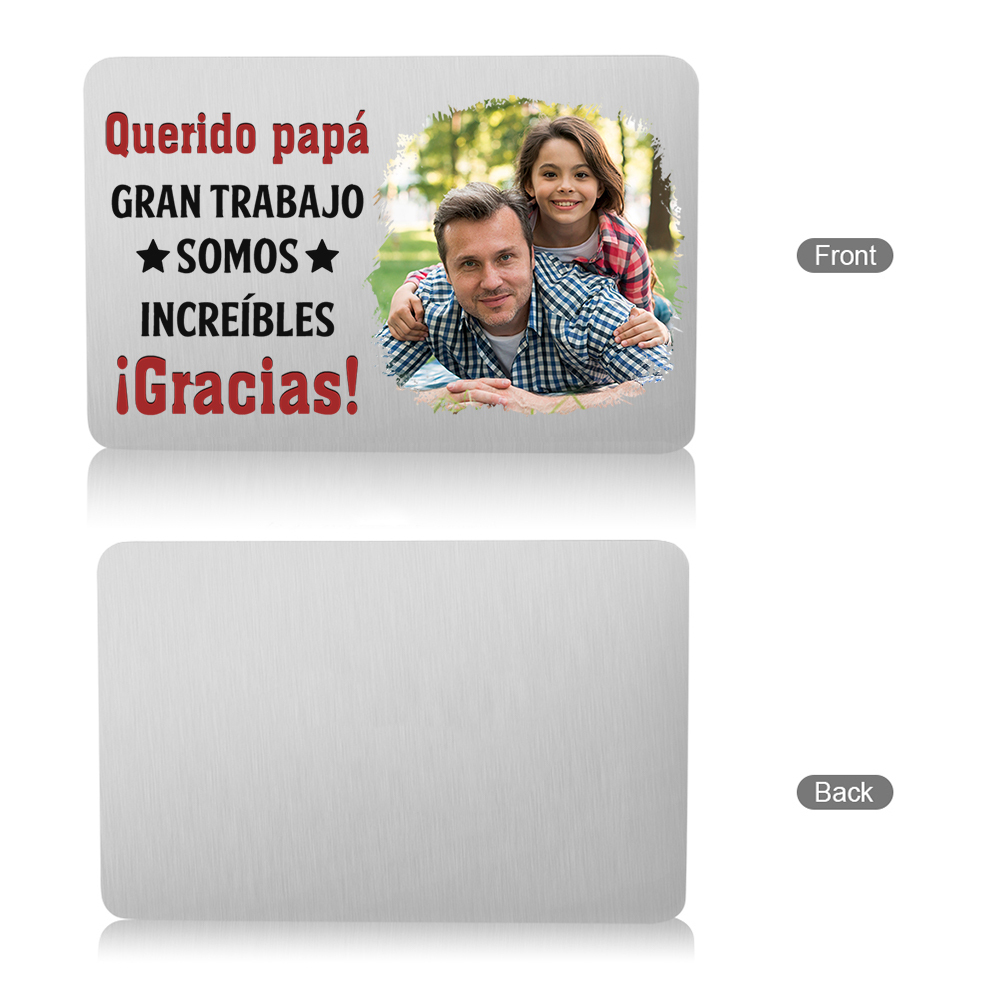 Tarjeta de cartera foto personalizada con frases amorosos regalo para papá | Jessemade