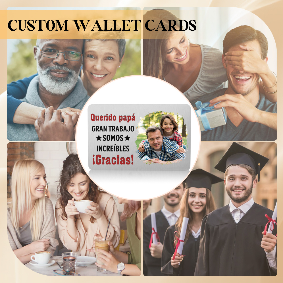 Tarjeta de cartera foto personalizada con frases amorosos regalo para papá | Jessemade