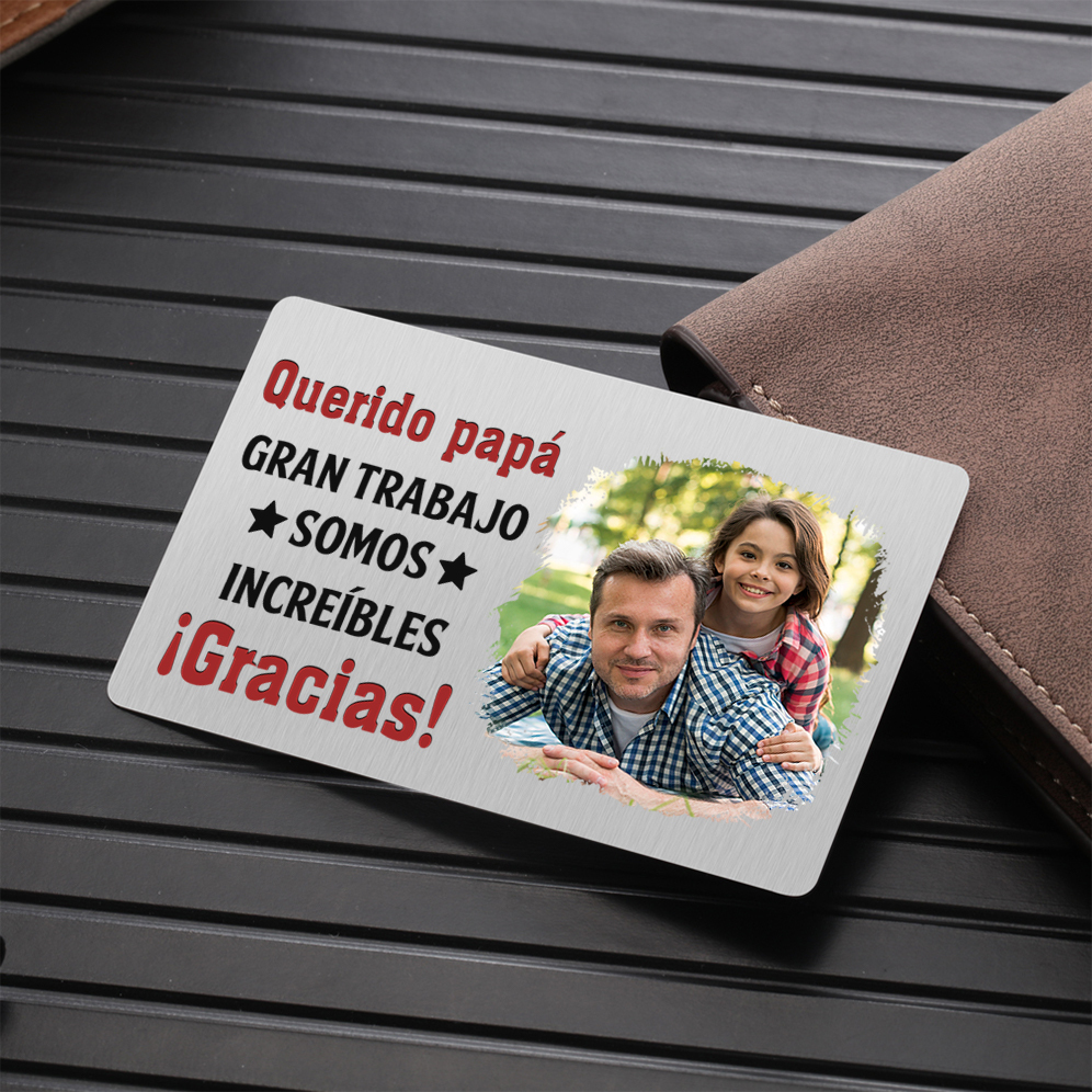 Tarjeta de cartera foto personalizada con frases amorosos regalo para papá | Jessemade