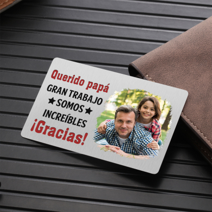 Tarjeta de cartera foto personalizada con frases amorosos regalo para papá | Jessemade