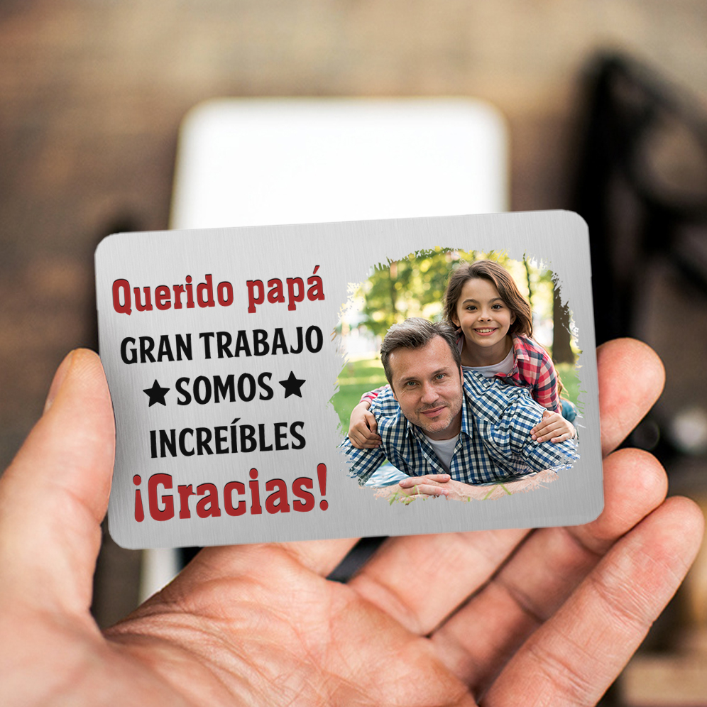 Tarjeta de cartera foto personalizada con frases amorosos regalo para papá | Jessemade