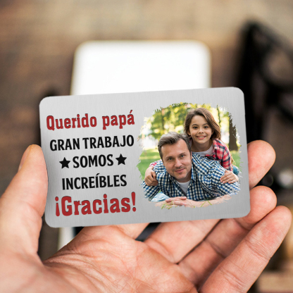 Tarjeta de cartera foto personalizada con frases amorosos regalo para papá | Jessemade