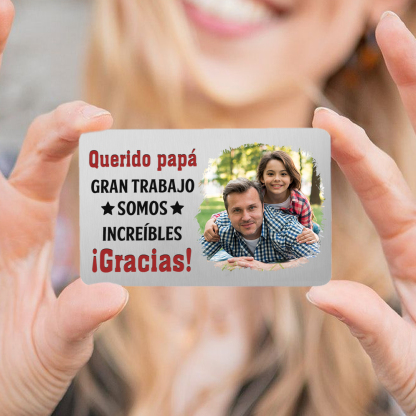 Tarjeta de cartera foto personalizada con frases amorosos regalo para papá | Jessemade