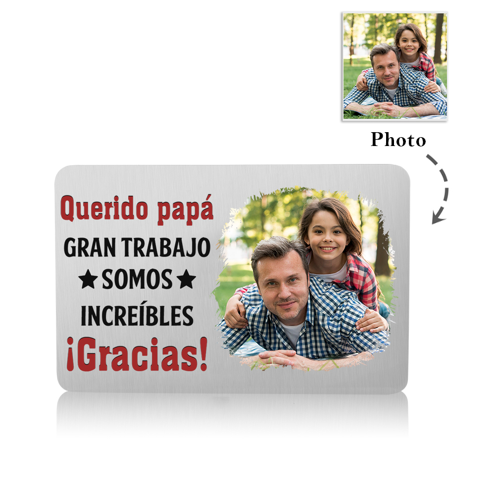 Tarjeta de cartera foto personalizada con frases amorosos regalo para papá | Jessemade