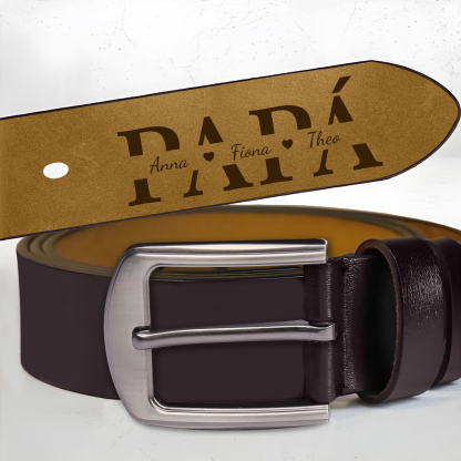 Cinturón de cuero para hombre con texto personalizado regalo para papá | Jessemade