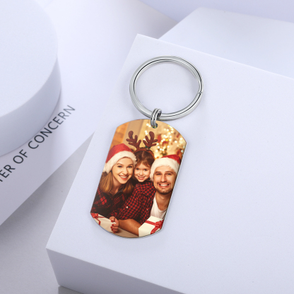 Familia-Kit de regalo cartera y llavero con caja con 2 fotos, nombre, letra y texto personalizados | Jessemade