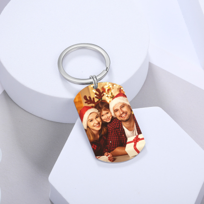 Familia-Kit de regalo cartera y llavero con caja con 2 fotos, nombre, letra y texto personalizados | Jessemade