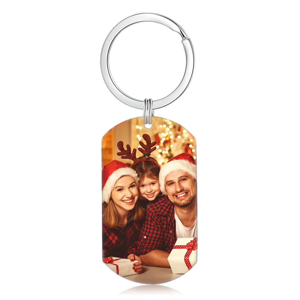 Familia-Kit de regalo cartera y llavero con caja con 2 fotos, nombre, letra y texto personalizados | Jessemade