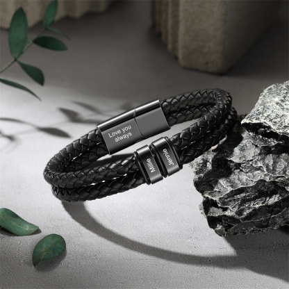 Pulsera Hombre con 2 Nombres Personalizados en Acero | Regalo Personalizado-Jessemade ES