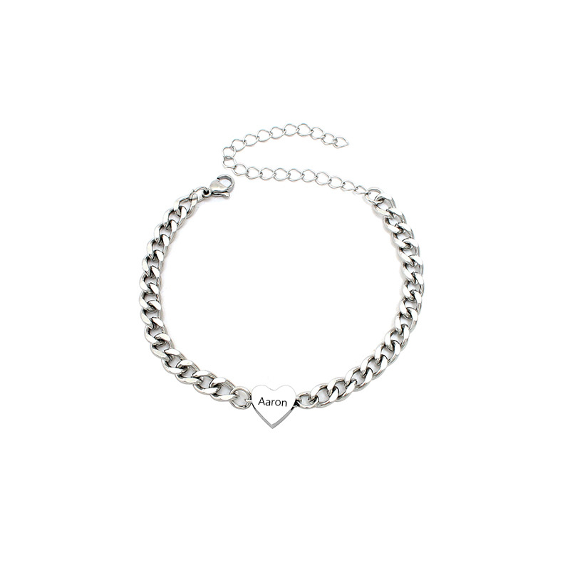 Pulseras de cadena personalizadas con 2 nombres para pareja con dije magnético