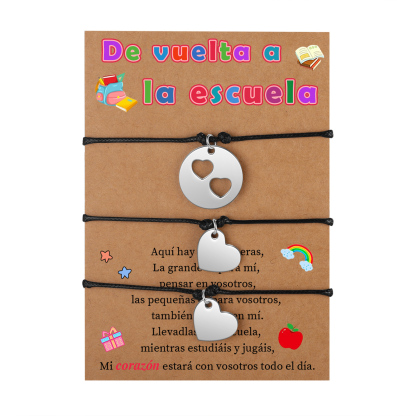 Unidad de 3 pulseras de corazón - Regalos de regreso a la escuela