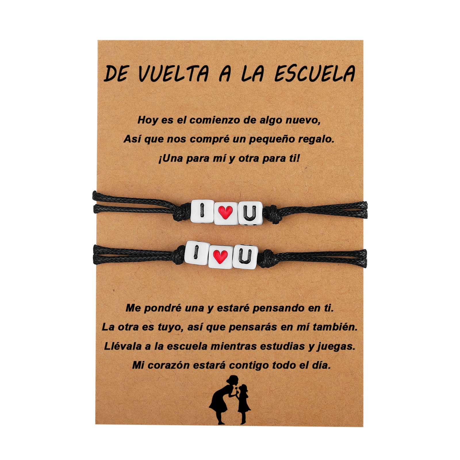 Unidad de 2 pulseras de I❤U - Regalos de regreso a la escuela