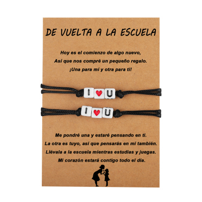Unidad de 2 pulseras de I❤U - Regalos de regreso a la escuela