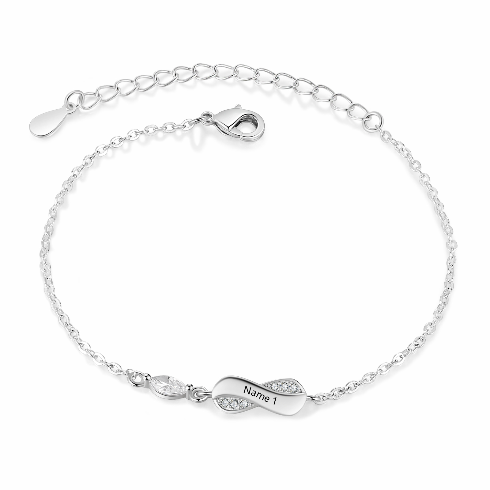 Pulsera de infinito con 1 nombre pulsera personalizada para mujer | Jessemade