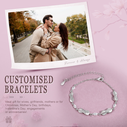 Pulsera de infinitos con 4 nombres pulsera personalizada para mujer | Jessemade