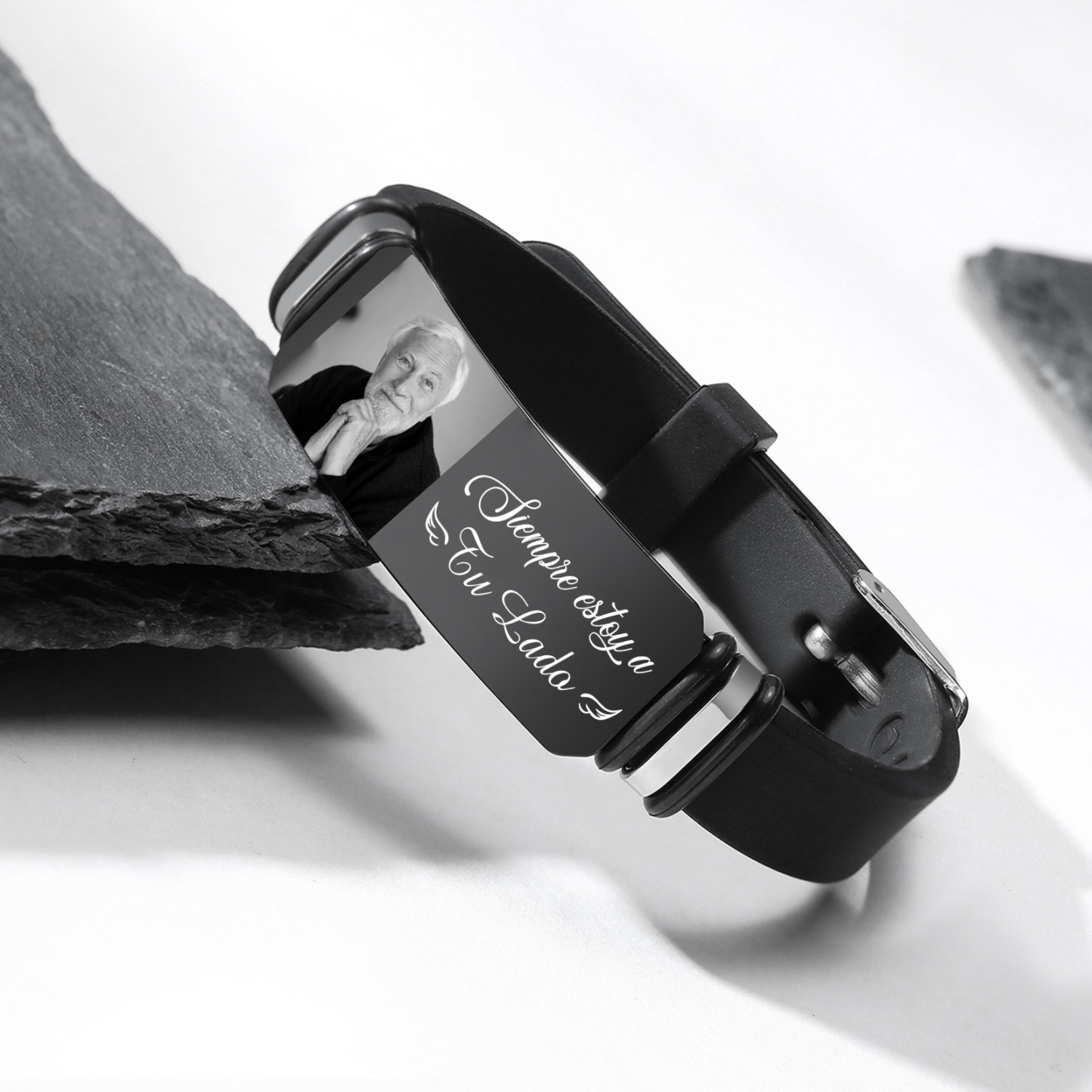 Pulsera Conmemorativa Ajustable para Hombre con Foto Pulsera Personalizada | Jessemade