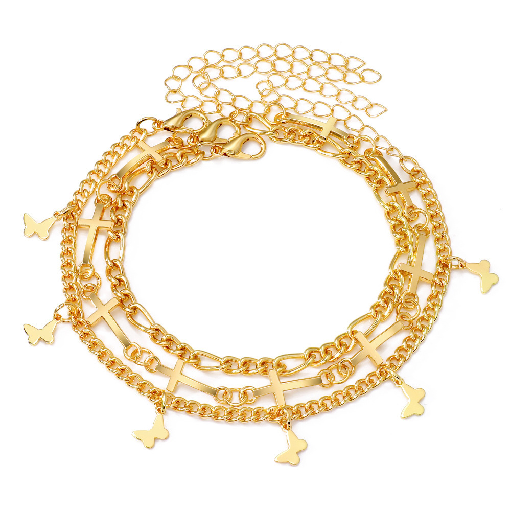 Unidad de tres pulseras con colgante de mariposa o cruz regalo para mujer | Jessemade
