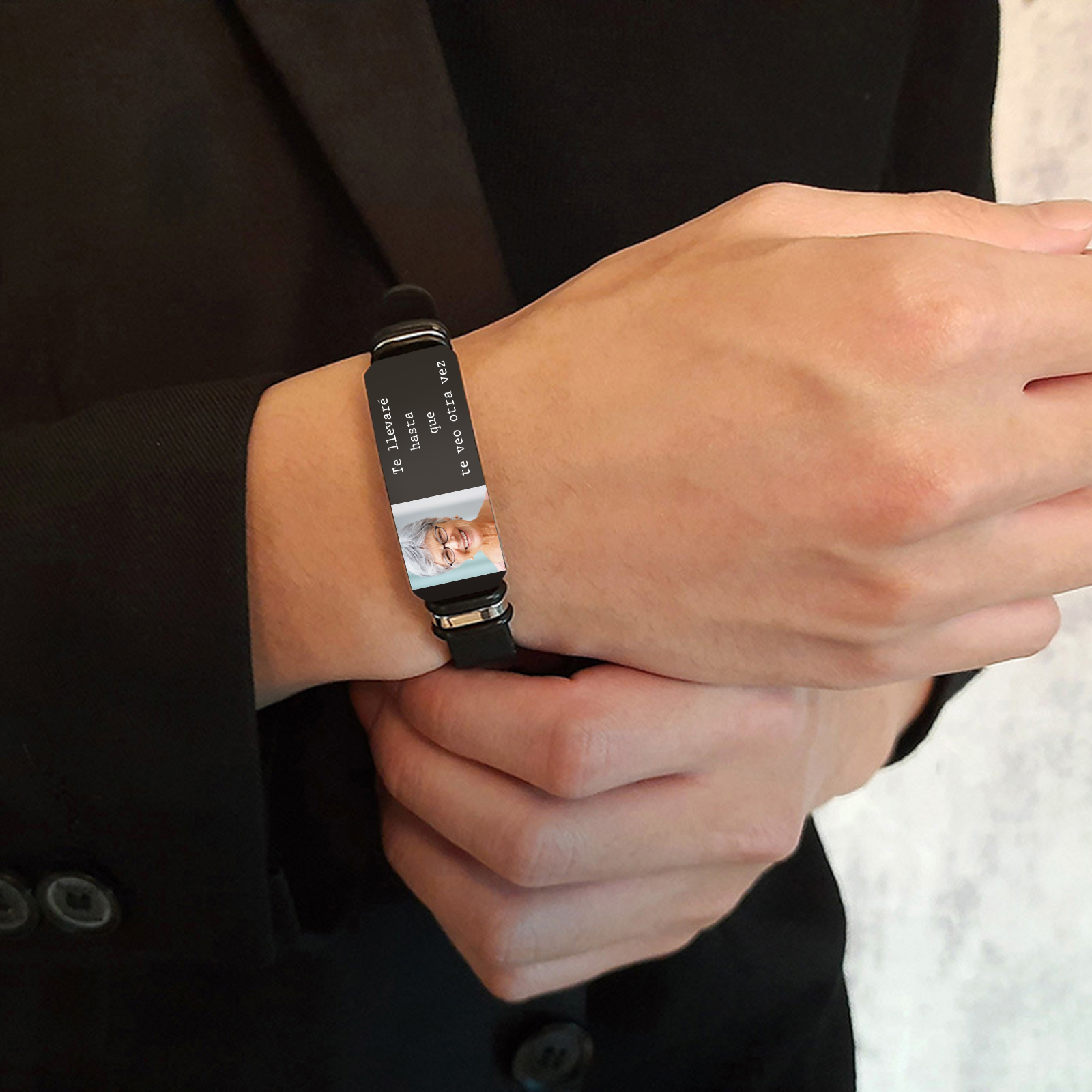 Pulsera Conmemorativa Ajustable para Hombre con Foto Pulsera Personalizada | Jessemade