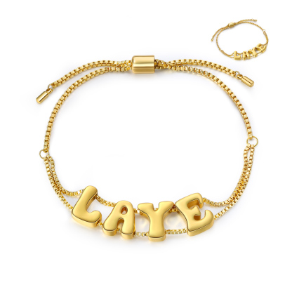 Pulsera ajustable con nombre de 4 letras pulsera personalizada para mujer | Jessemade