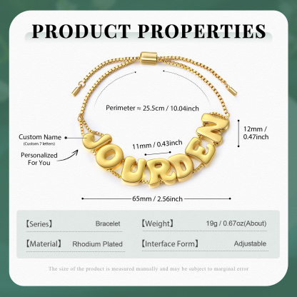Pulsera ajustable con nombre de 7 letras pulsera personalizada para mujer | Jessemade