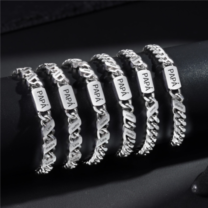 Pulsera de cadena con 1-6 nombres y texto pulsera personalizada para hombre | Jessemade
