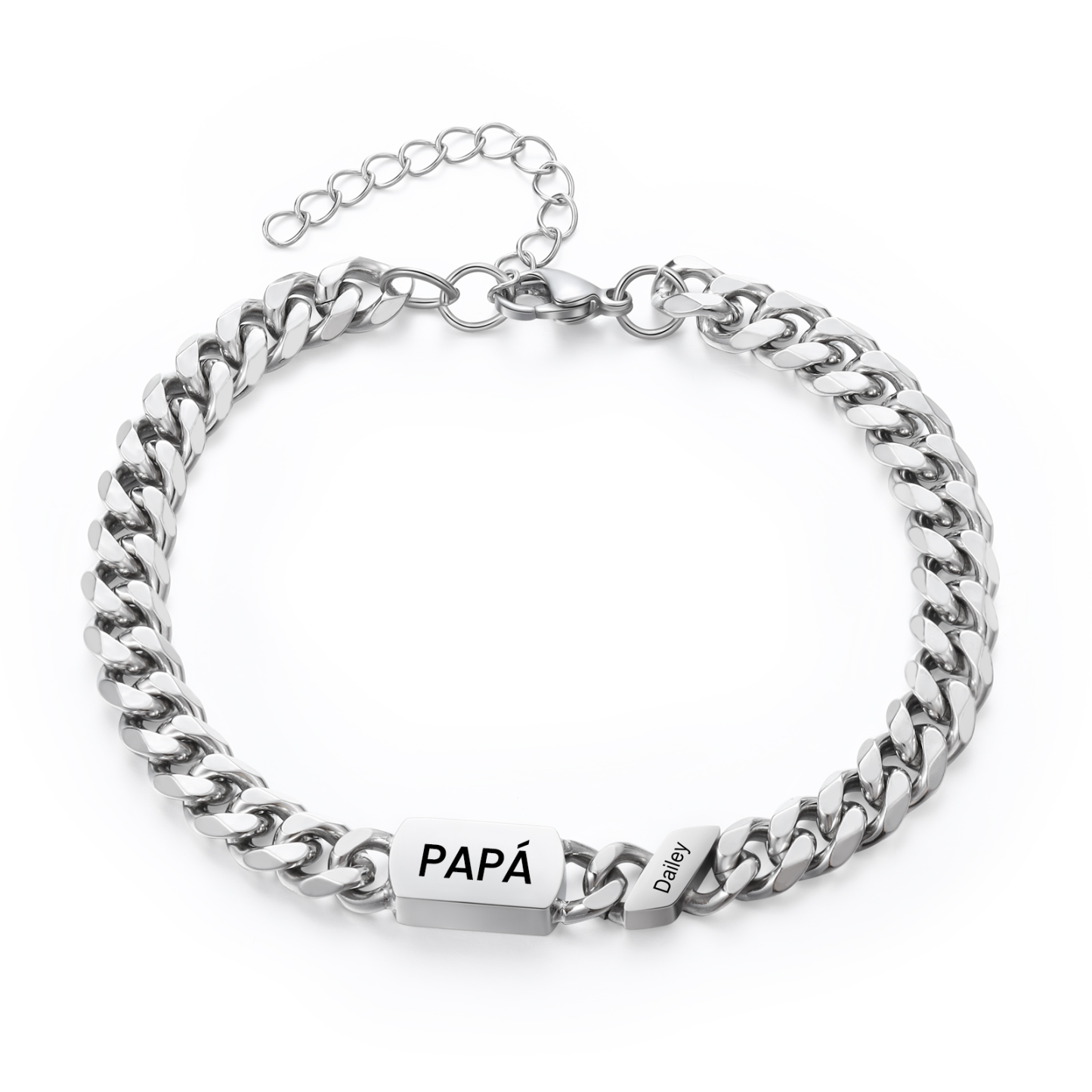 Pulsera de cadena con 1-6 nombres y texto pulsera personalizada para hombre | Jessemade