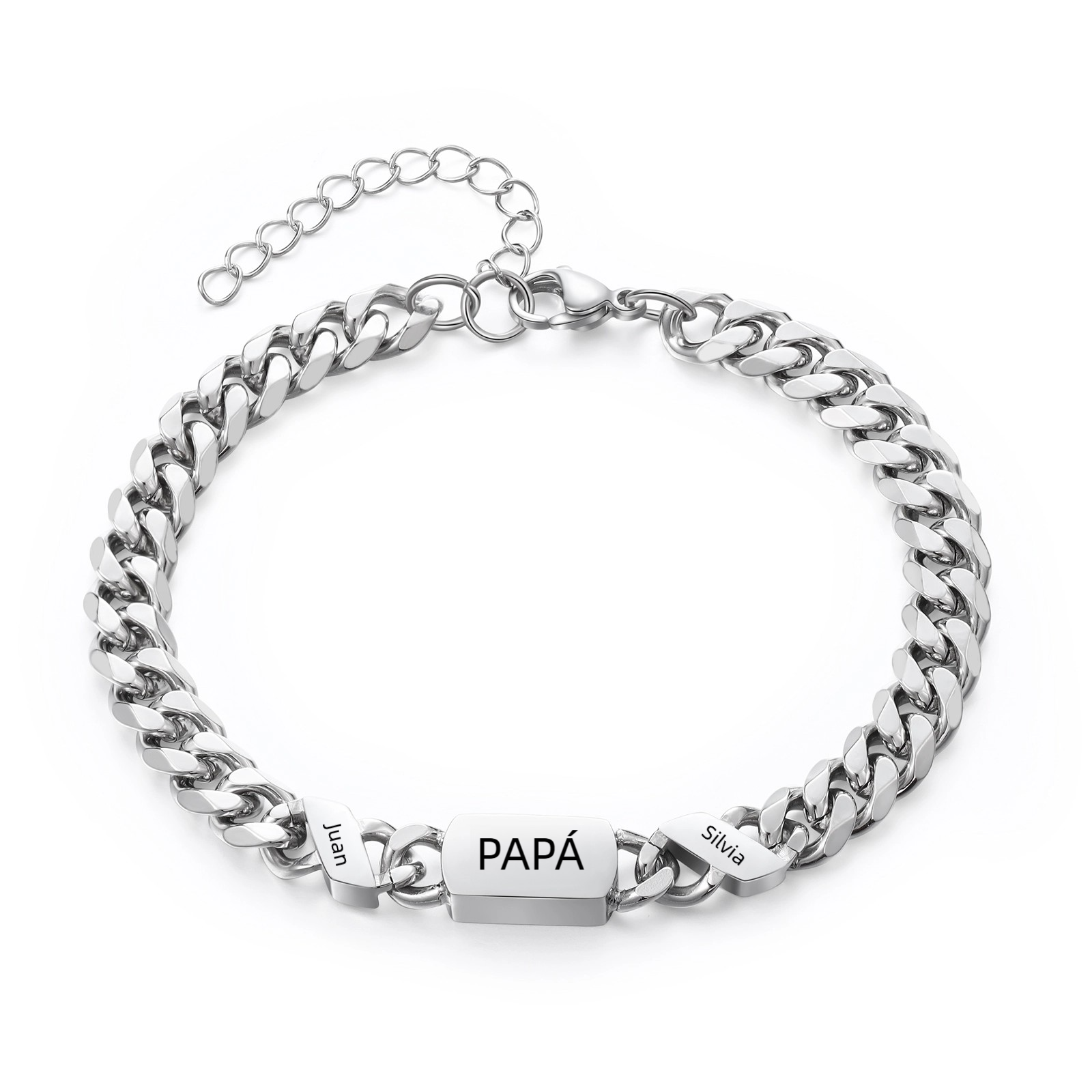Pulsera de cadena con 1-6 nombres y texto pulsera personalizada para hombre | Jessemade