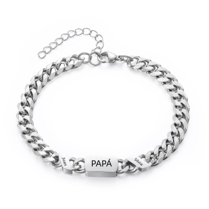 Pulsera de cadena con 1-6 nombres y texto pulsera personalizada para hombre | Jessemade