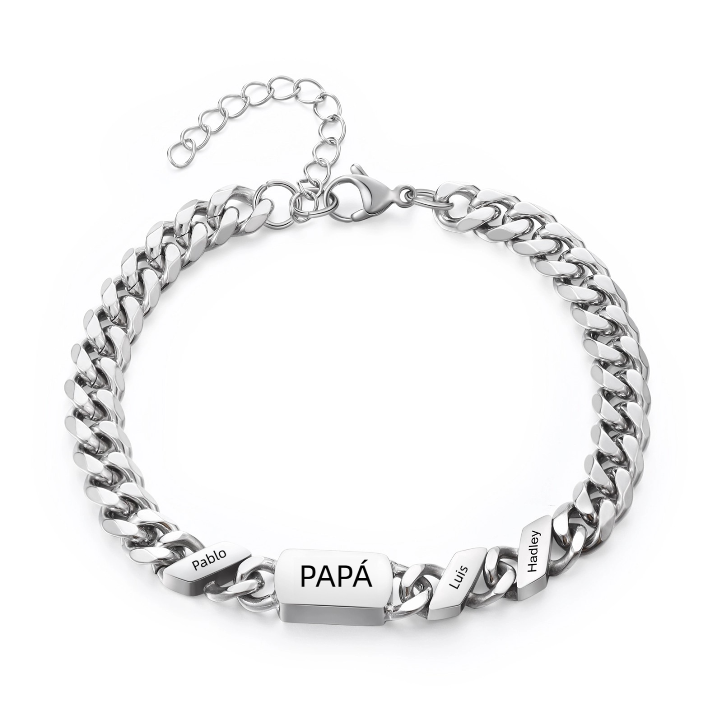 Pulsera de cadena con 1-6 nombres y texto pulsera personalizada para hombre | Jessemade