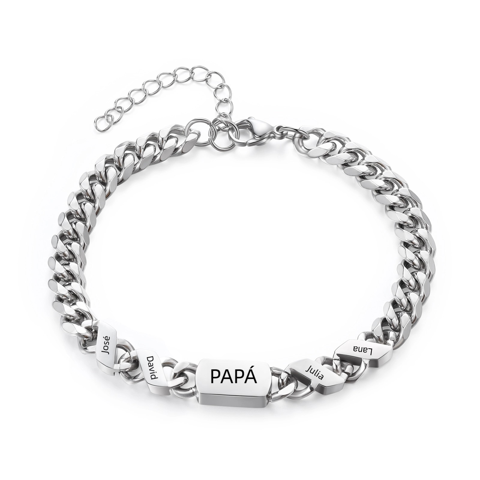 Pulsera de cadena con 1-6 nombres y texto pulsera personalizada para hombre | Jessemade
